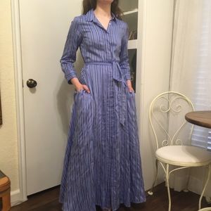 Banana Republic Blue Striped Shirt Dress